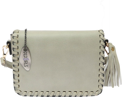 

Pepgirls Girls Casual Grey Leatherette Sling Bag