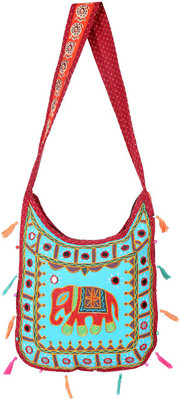 

Rajrang Women Casual Blue Cotton Sling Bag