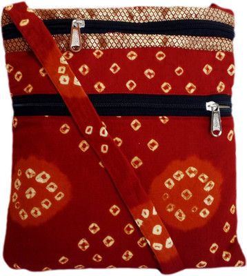 

AUK Girls Casual Red Cotton Sling Bag