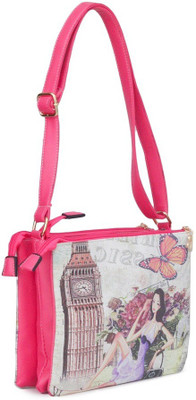 

Penguin Women Casual Pink PU Sling Bag