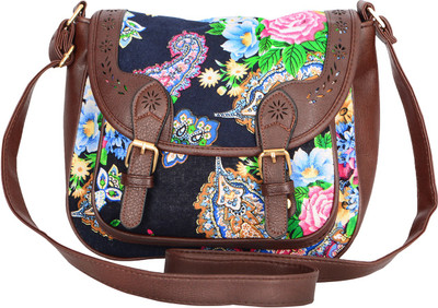 

Leather Land Women Casual Multicolor Canvas, Leatherette Sling Bag