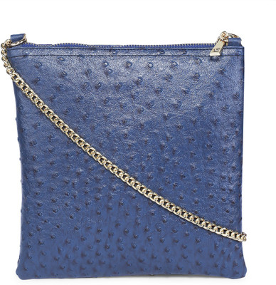 Cappuccino Women Evening/Party Blue Leatherette Sling Bag