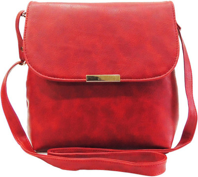 

Mex Girls Casual Red Leatherette Sling Bag