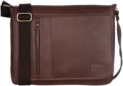 

Justanned Men Casual Brown Genuine Leather Messenger Bag