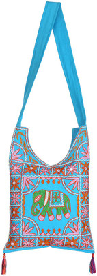 

Rajrang Women Casual Blue, Pink Cotton Sling Bag