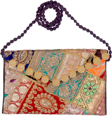 

Shopolics Girls Evening/Party Multicolor Cotton Shoulder Bag