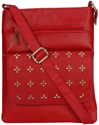 

MAEVA Women Casual Red Rexine Sling Bag