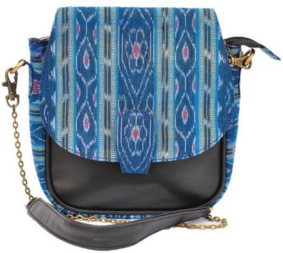 

Atikat Fashion Women Casual Blue, Black Cotton Sling Bag, Black;blue