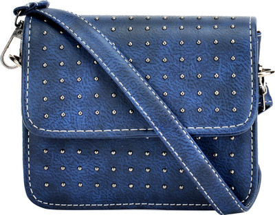 

Kazo Women Casual Blue PU Sling Bag