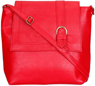 

MAEVA Women Casual Red Rexine Sling Bag