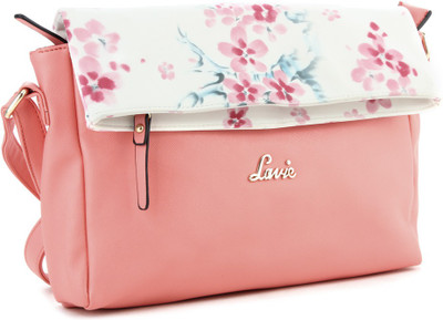 

Lavie Women Casual White, Pink PU Sling Bag, Pink;white