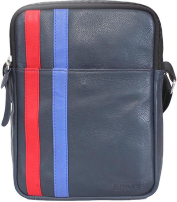 

Brune Men Casual Blue Genuine Leather Sling Bag