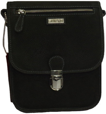 

Kan Men & Women Formal Black Genuine Leather Sling Bag