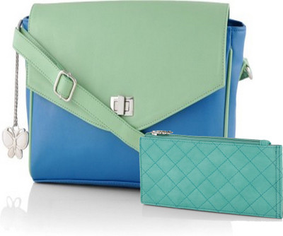 

Butterflies Women Casual Blue, Green PU Sling Bag