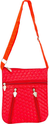 Glitters Girls Casual Red Rexine Sling Bag