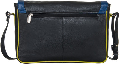 

Lady World Men & Women Casual Black Genuine Leather Sling Bag