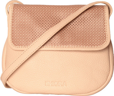 

Khiora Women Casual Beige Genuine Leather Sling Bag