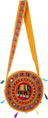 

Rajrang Women Casual Maroon Cotton Sling Bag
