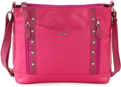 

Lady World Women Casual Pink PU Sling Bag
