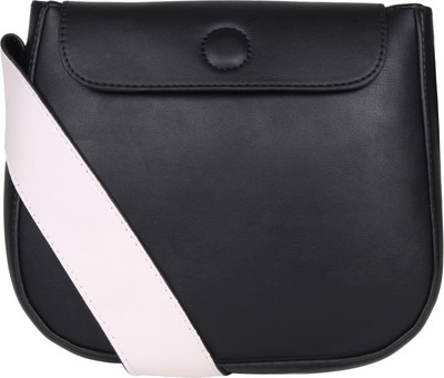 

Lino Perros Women Casual Black Leatherette Sling Bag