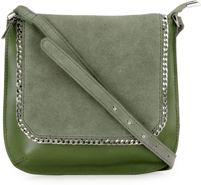 

Phive Rivers Women Casual Green Genuine Leather Sling Bag