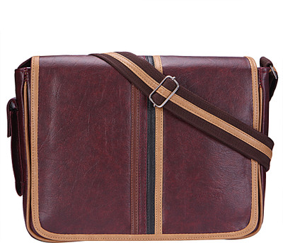 

Skyways Men & Women Casual Maroon Leatherette Messenger Bag