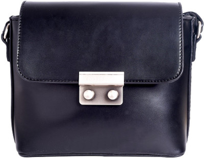 

Lino Perros Women Casual Black Leatherette Sling Bag