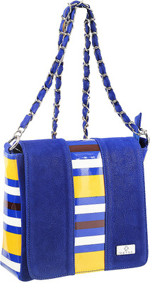 

Metro Girls Evening/Party Blue Genuine Leather Sling Bag