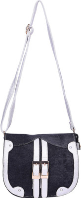 

Aquila Women Casual Black, White Denim Sling Bag