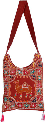 

Rajrang Women Casual Maroon Cotton Sling Bag