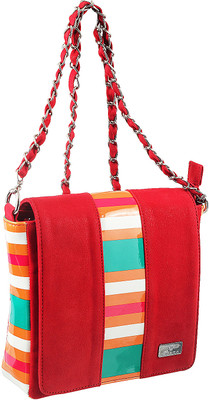 

Metro Girls Evening/Party Red Genuine Leather Sling Bag