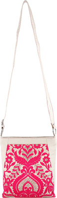 

Voaka Girls Casual Pink Silk Sling Bag