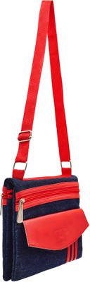 

Tap Fashion Women Casual Red Denim Sling Bag