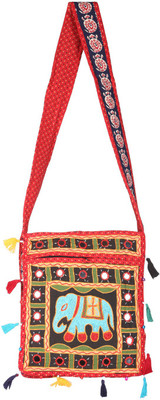 

Rajrang Women Casual Multicolor Cotton Sling Bag