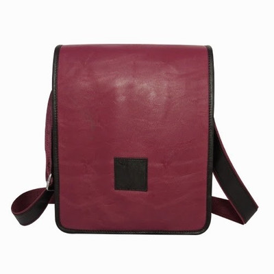 9% OFF on Chimera Leather Men & Women Casual, Formal Red Leatherette Sling Bag