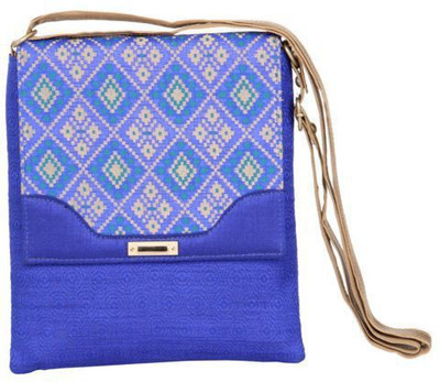 

Sunbeams Women Casual Blue Silk Sling Bag