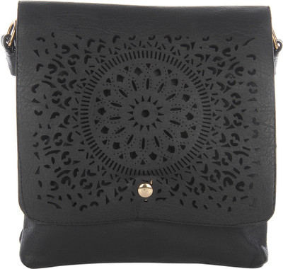 

Dice Girls Casual Black PU Sling Bag