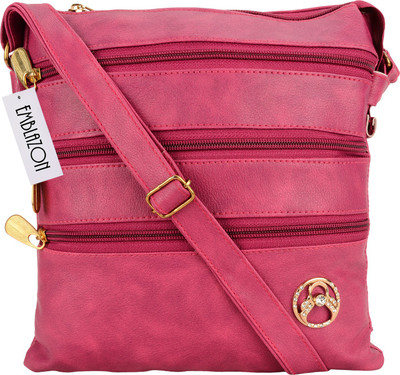 

Emblazon Men & Women Casual Pink PU Sling Bag