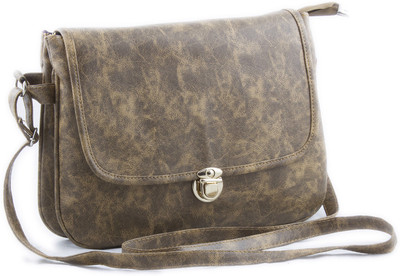 

Voaka Women Casual Khaki Leatherette Sling Bag