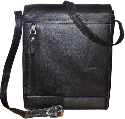

Style 98 Men & Women Casual Black Genuine Leather Shoulder Bag