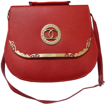 

Navaksha Women Red PU Sling Bag