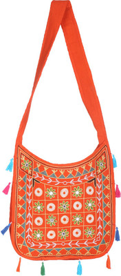 

Rajrang Women Casual Orange Cotton Sling Bag
