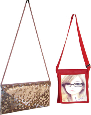 

JH handbag Girls Evening/Party Multicolor Leatherette Sling Bag