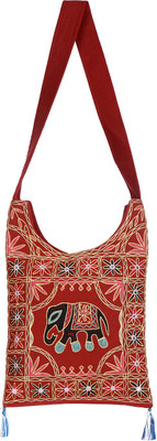 

Rajrang Women Evening/Party Maroon Cotton Sling Bag