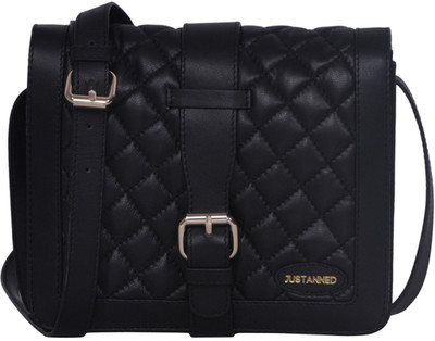 

Justanned Women Casual Black Genuine Leather Sling Bag