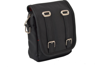 

Pragmus Girls Casual Black PU Sling Bag