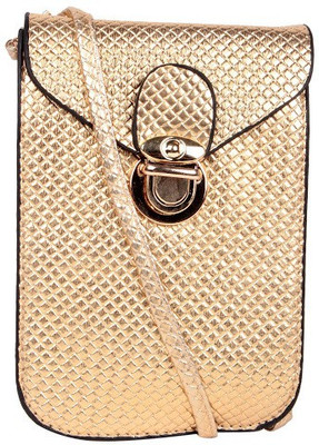 

Trendberry Women Casual Gold PU Sling Bag