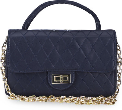

Amperstyle Women Evening/Party Blue PU Sling Bag