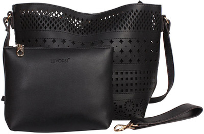 

Luvoksi Women Casual Black Leatherette Sling Bag