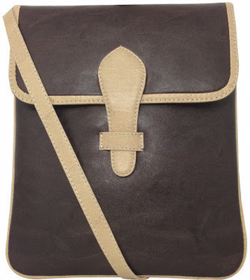 

Chimera Leather Men & Women Casual Brown Leatherette Sling Bag